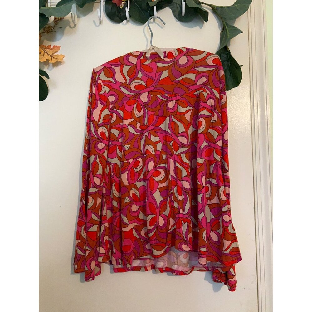 Lascana Long Sleeve 100% VISCOSE Boho Blouse Top Tunic Women’s Size M Lightweigh